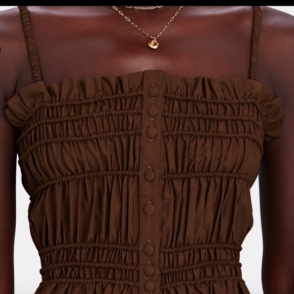 ANNA OCTOBER Margarita Smocked Button-Front Top – Size Small - Picture 5 of 11